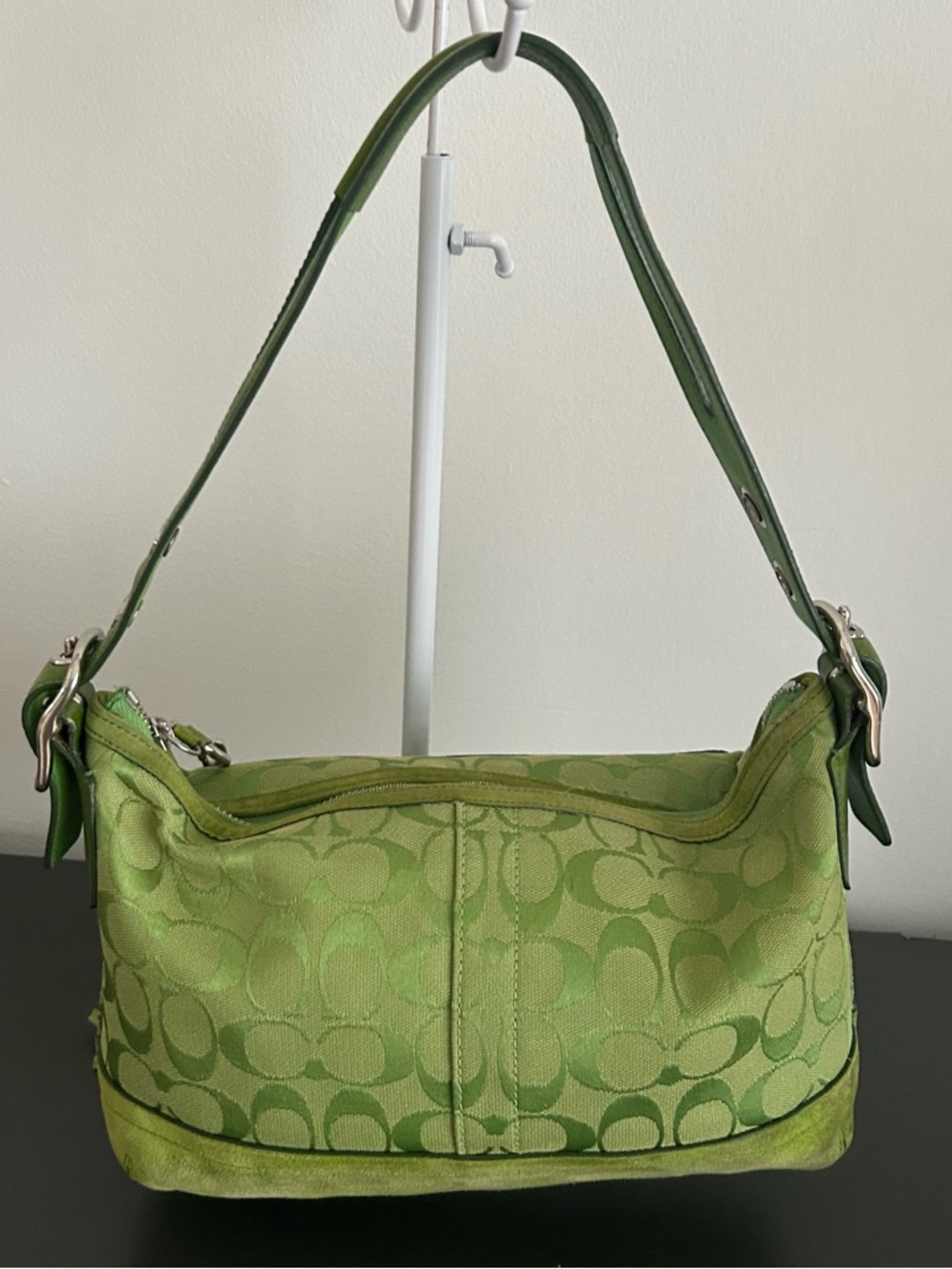 Coach Vintage Y2K 9363 Green Signature Soho East West Duffle Shoulder Bag Rare - Picture 8 of 12